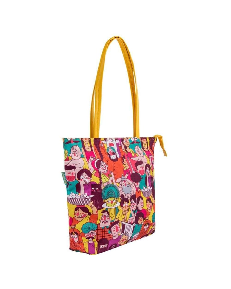 Colorful Faces of India Tote Bag - Image 2