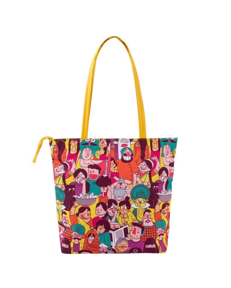 Colorful Faces of India Tote Bag - Image 5
