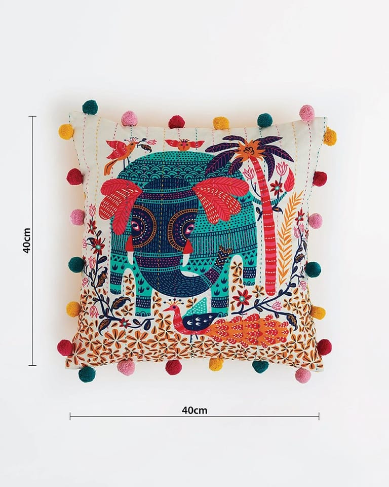 Galle Elephant Gondh Cushion Cover - Image 5
