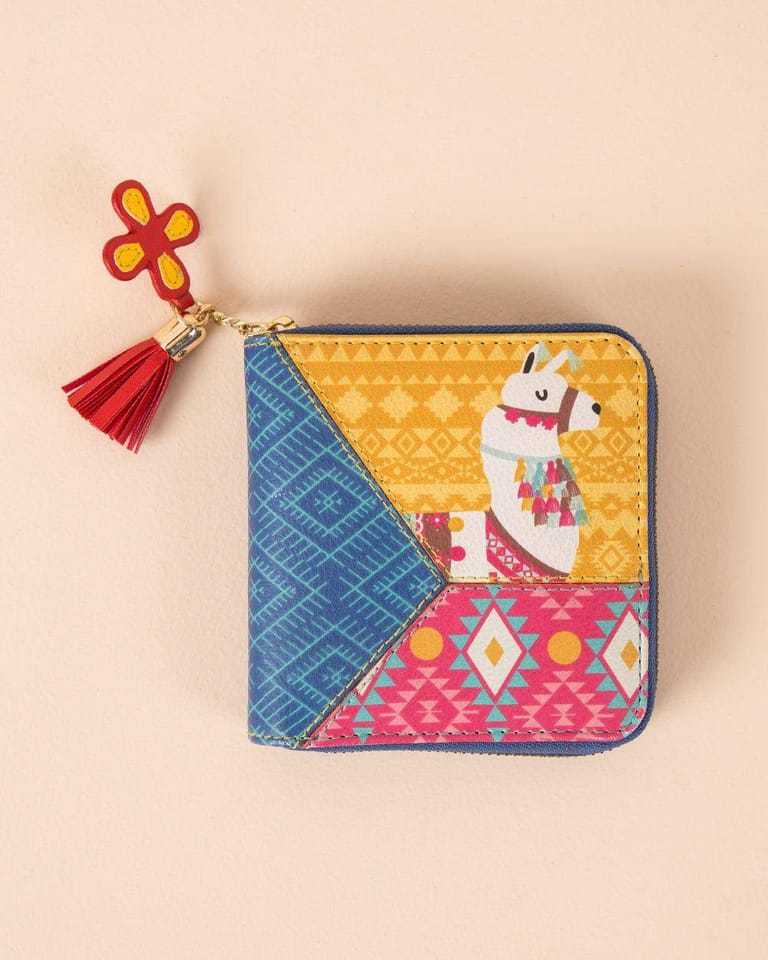 Boho Llama Aztec Mini Wallet - Image 1