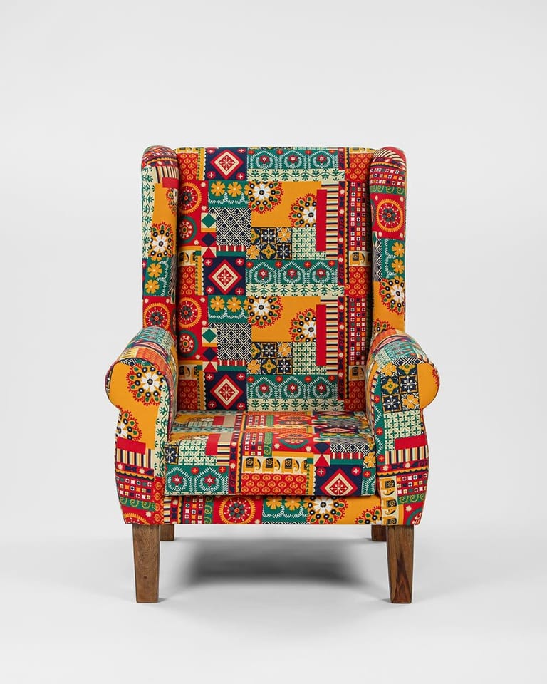 Begum Wing Chair - Printed - Image 2