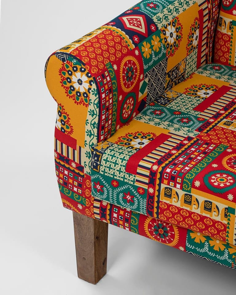 Begum Wing Chair - Printed - Image 4
