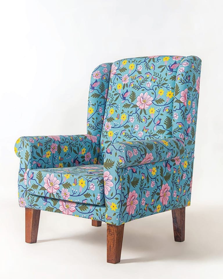 Begum Wing Chair - Printed - Image 10