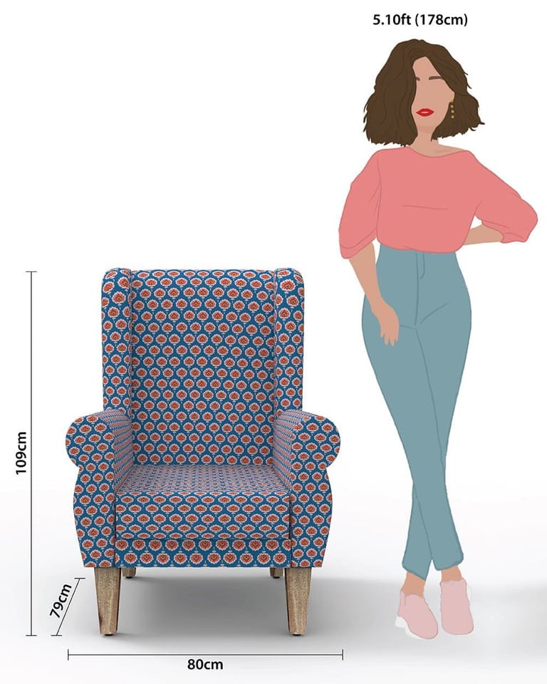 Begum Wing Chair - Printed - Image 68