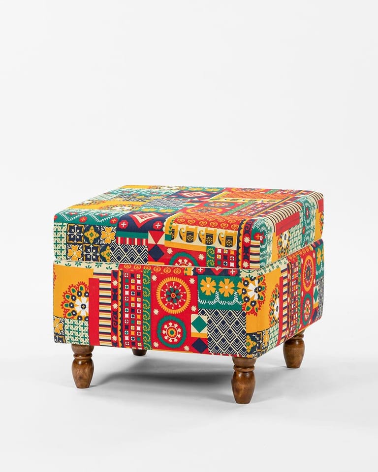 Modern Trunk Storage Ottoman - Floral - Image 3