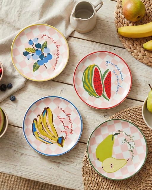 Chumbak Farmlife Snack Plates (Set of 4)