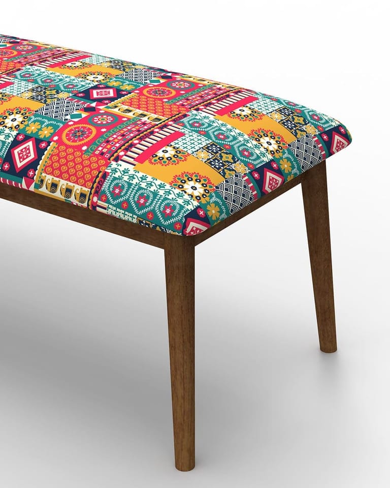 Jodhpur Bench - Floral Swirls Red - Image 6