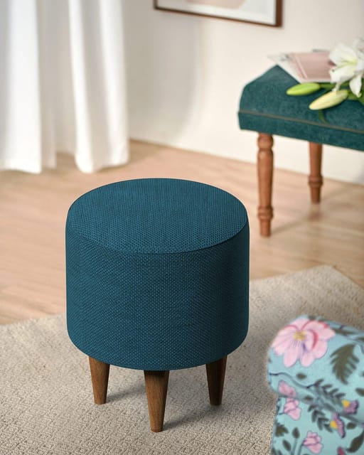 French Pouffe - Mediterranian Blue