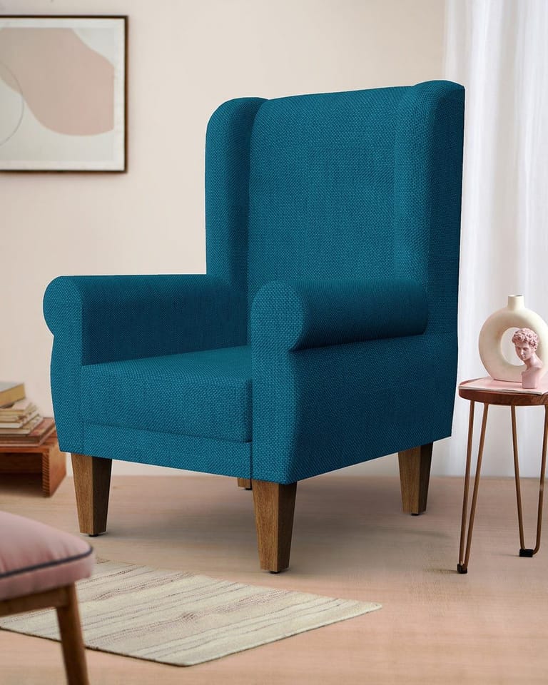 Begum Wing Chair - Mediterranian Blue - Image 1