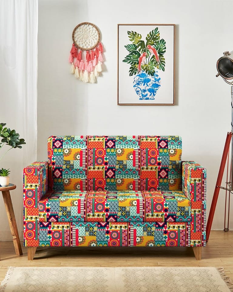 Modern Loveseat Floral Swirls - Image 1