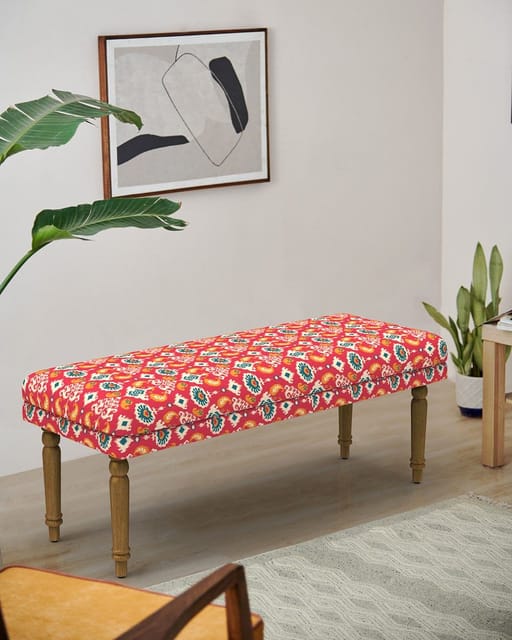 Nawaab Bench - Red Ikkat