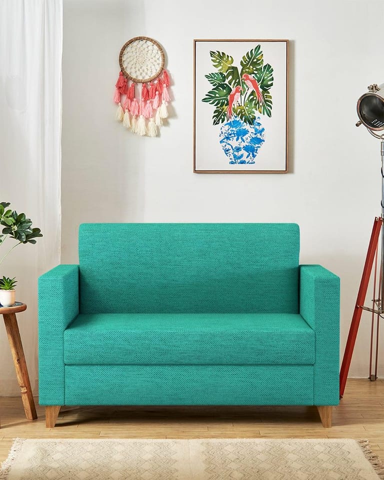 Modern Loveseat - Maldivian Teal - Image 1