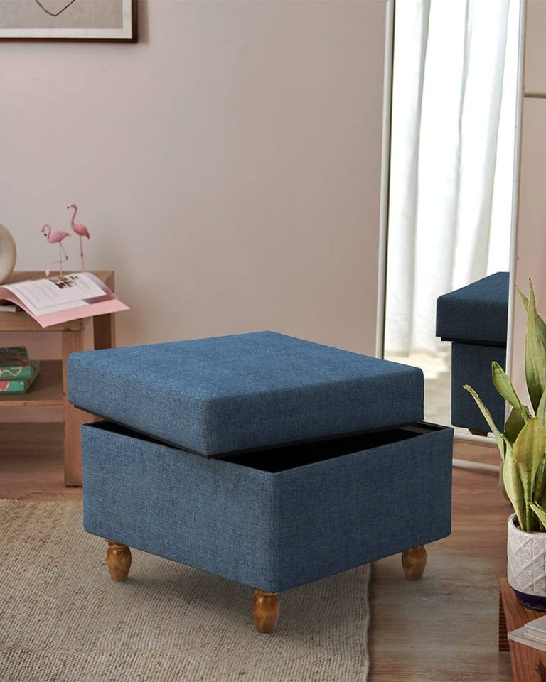 Modern Trunk Storage Ottoman - Blue - Image 1