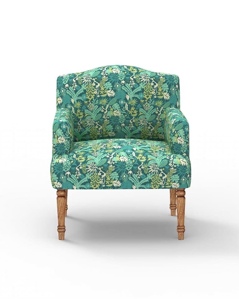 Nawaab Arm Chair - Tropical Ikkat Green - Image 2