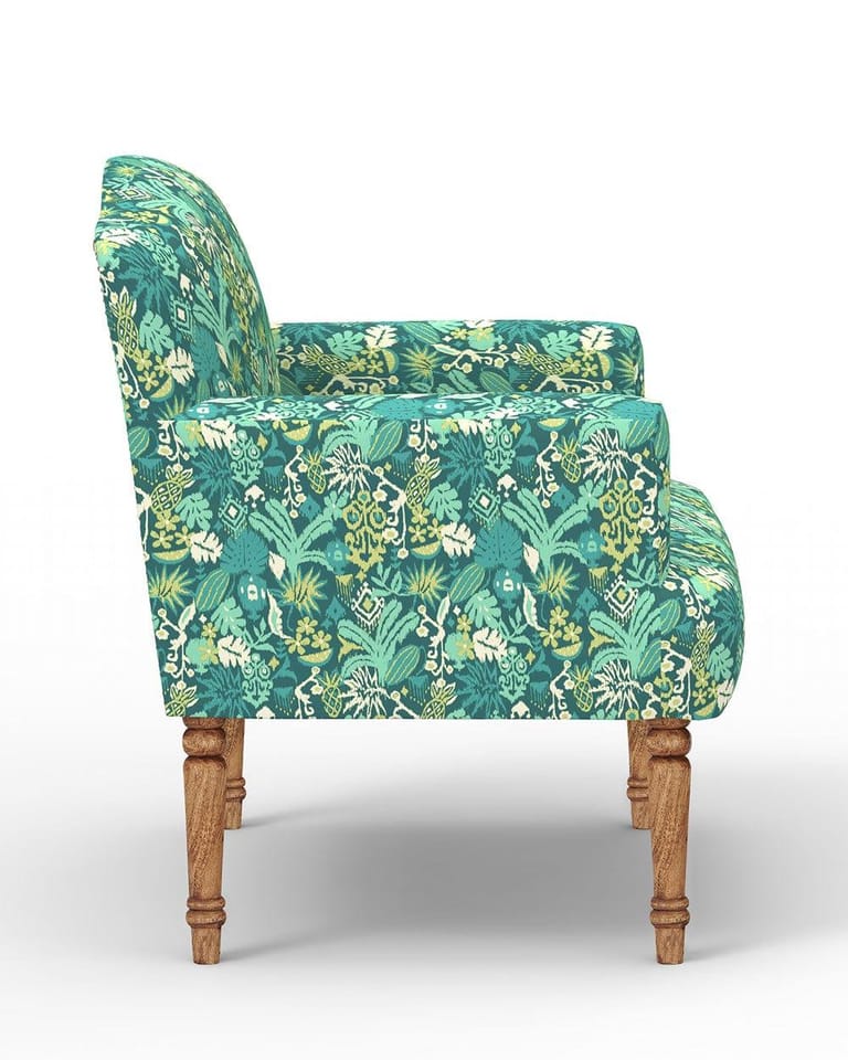 Nawaab Arm Chair - Tropical Ikkat Green - Image 3