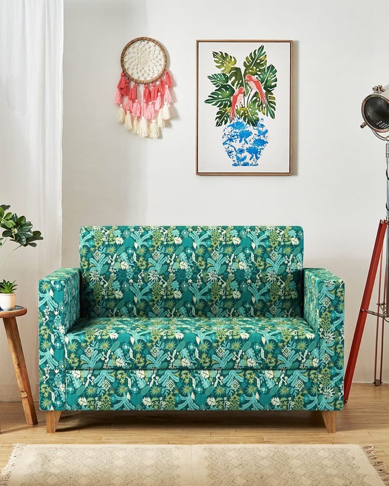 Modern Loveseat-Tropical Ikkat - Image 1