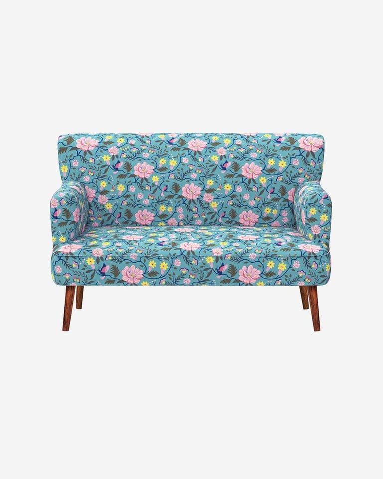 Jodhpur Love Seat - Spring Bloom Teal - Image 2