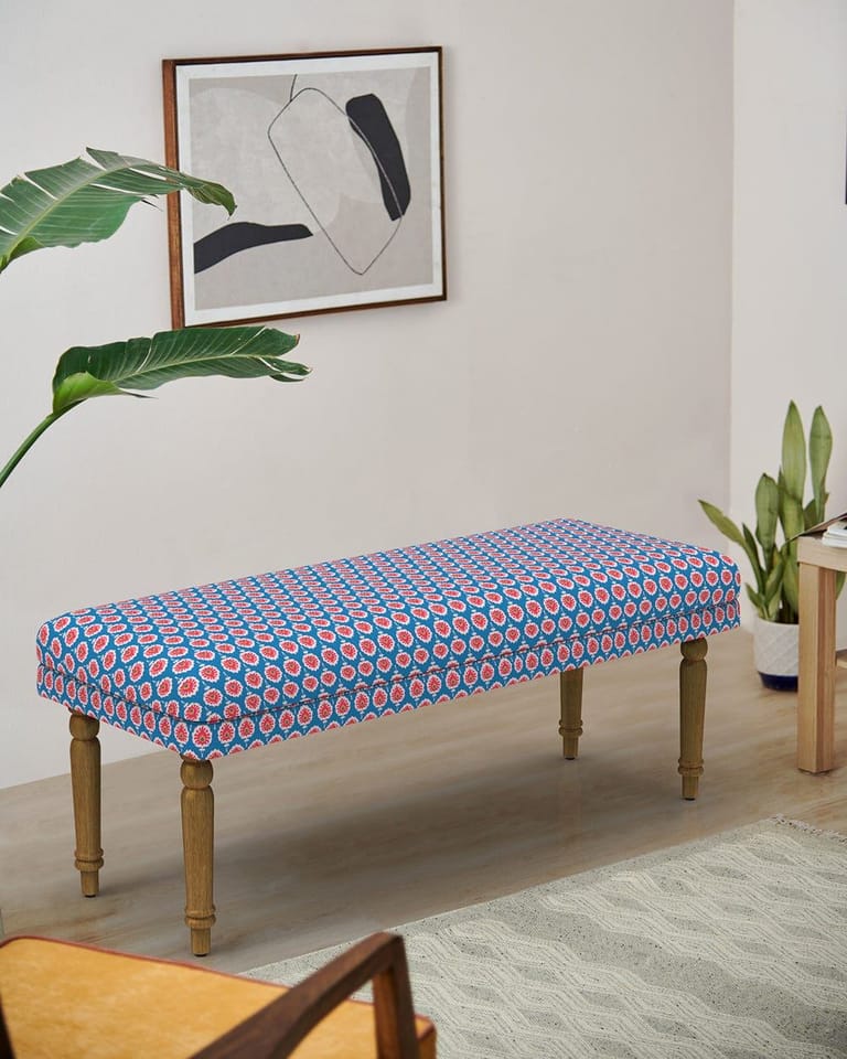 Nawaab Bench - Blue Ikkat - Image 1