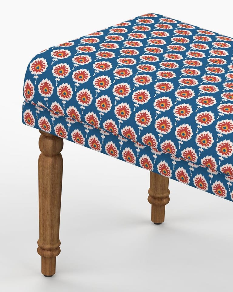Nawaab Bench Small - Blue Ikkat - Image 4