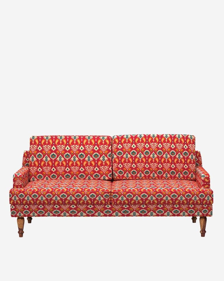 Nawab Couch - Red Ikkat - Image 2