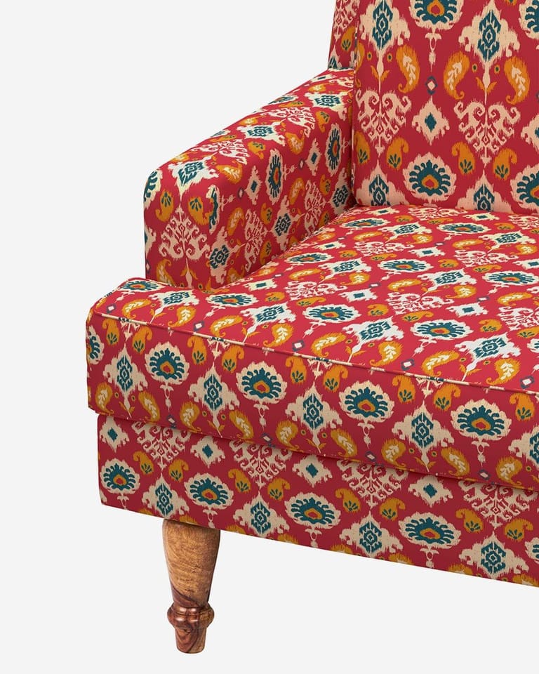 Nawab Couch - Red Ikkat - Image 5