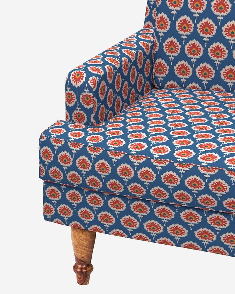 Nawab Couch - Blue Ikkat - Image 5