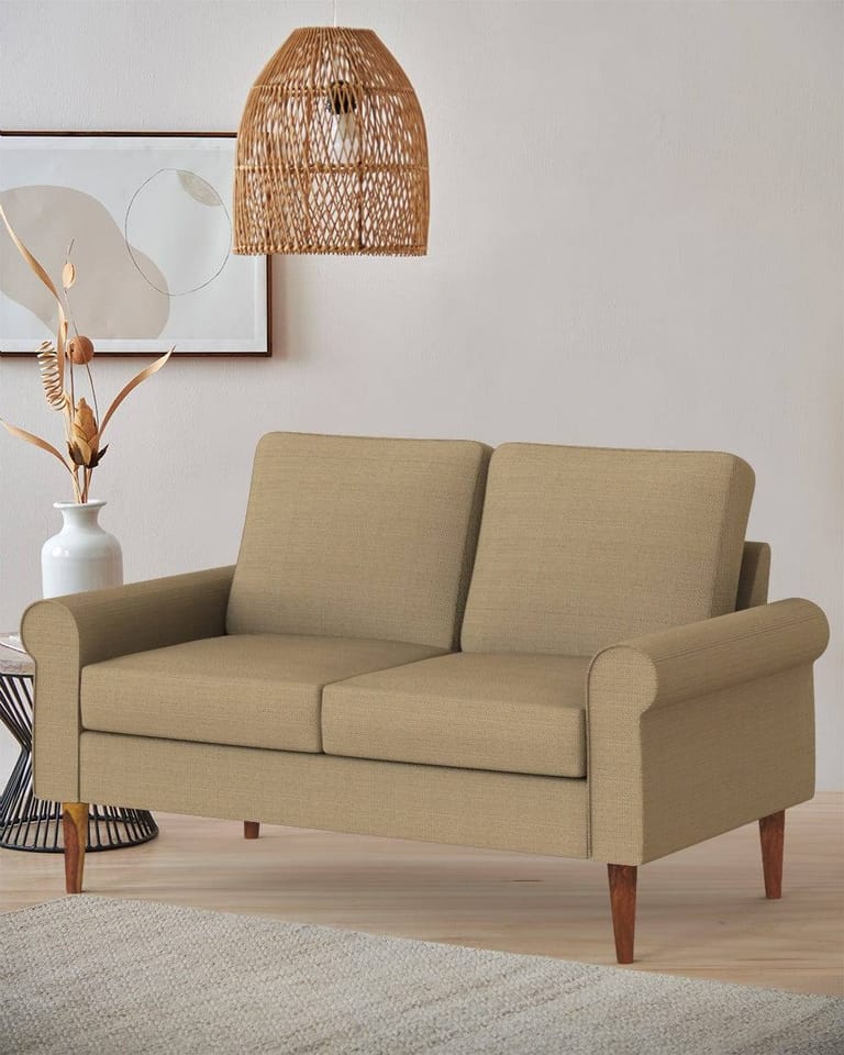 Colonial Couch 2 Seater Beige - Image 1