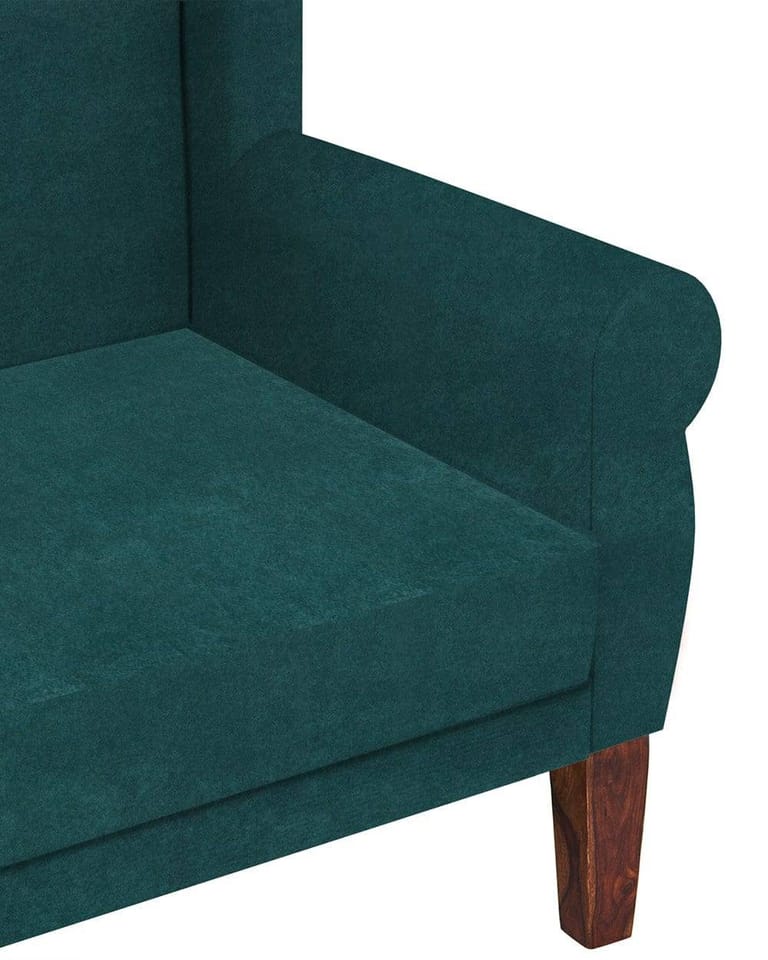 Begum Velvet Love Seat, Dark Green - Image 6