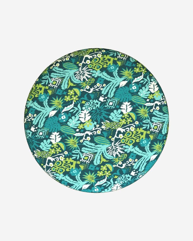 Bohemian Ottoman - Tropical Ikkat Green - Image 4