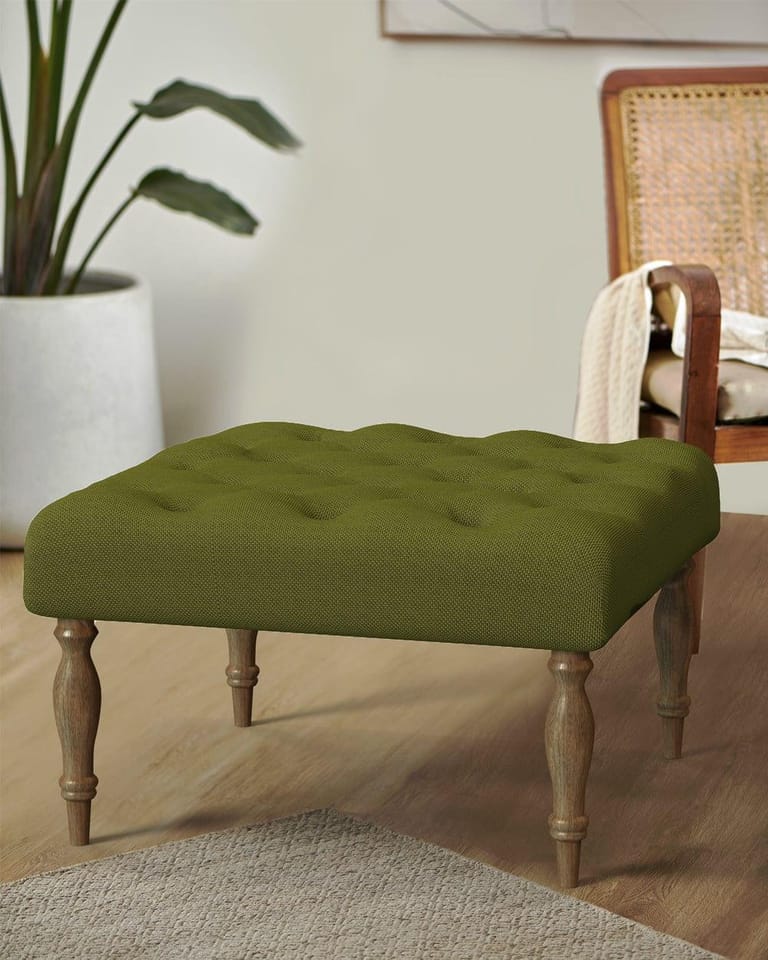 English Ottoman - Savanna Green - Image 1