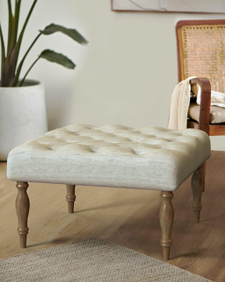 English Ottoman - Srilanka Ivory - Image 1