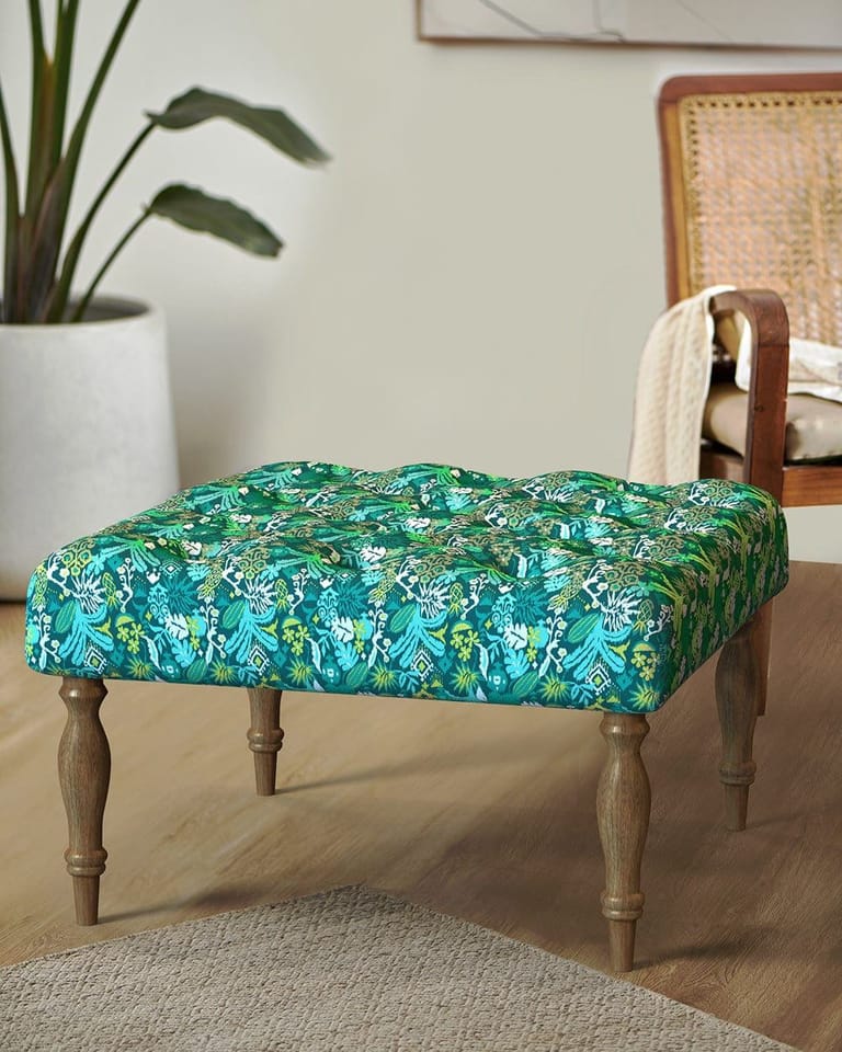 English Ottoman - Tropical Ikkat - Image 1