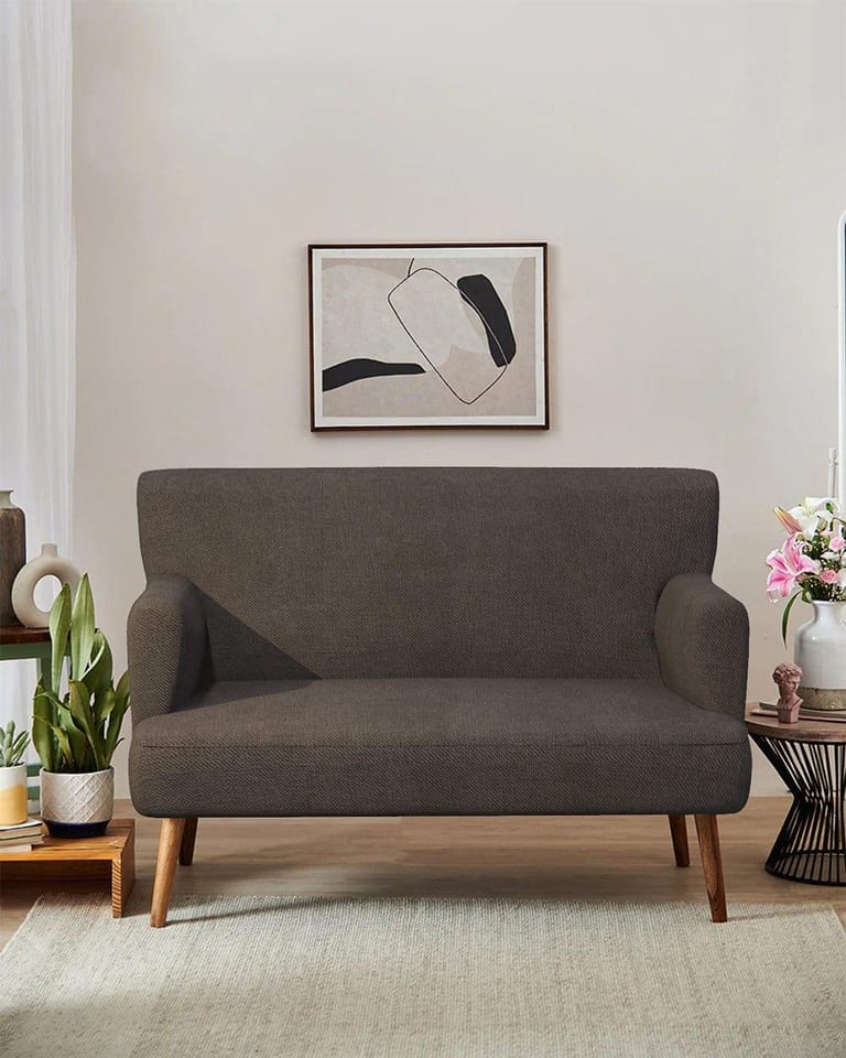 Jodhpur Love Seat - Brown Coal - Image 1