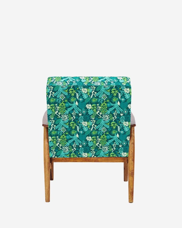 Memsaab Arm Chair - Ikkat Green - Image 5