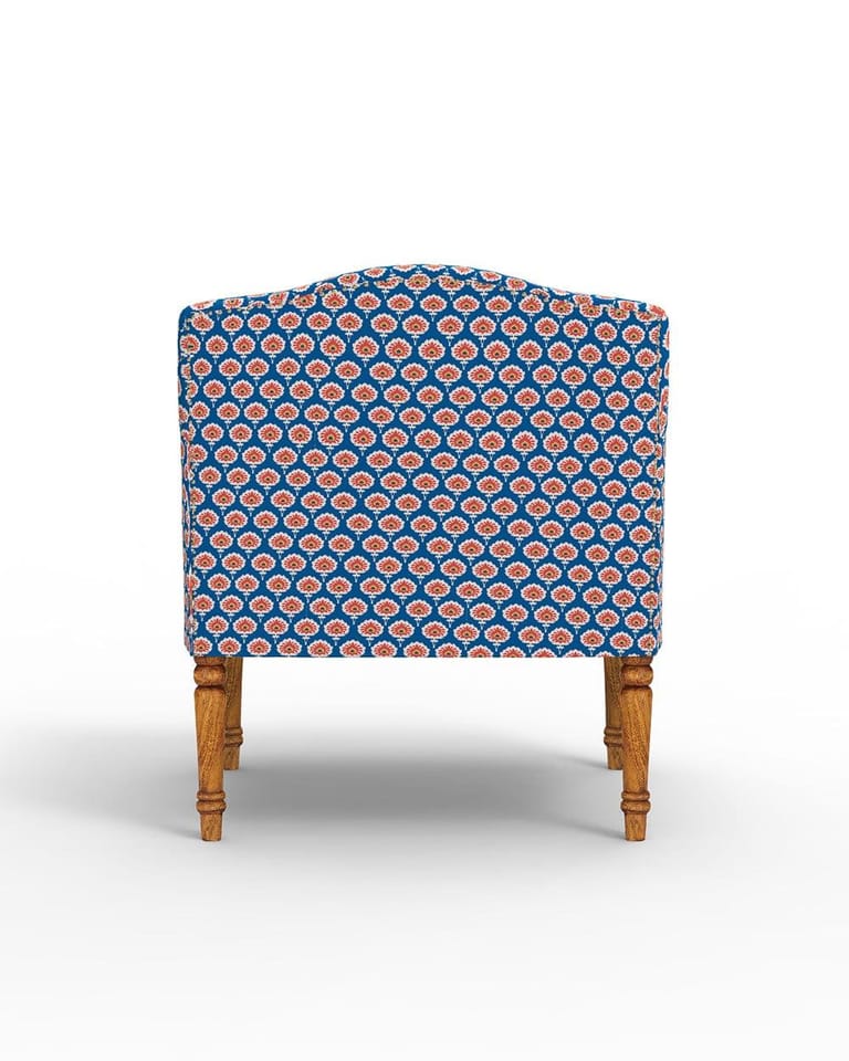 Nawaab Arm Chair - Blue Ikkat - Image 4