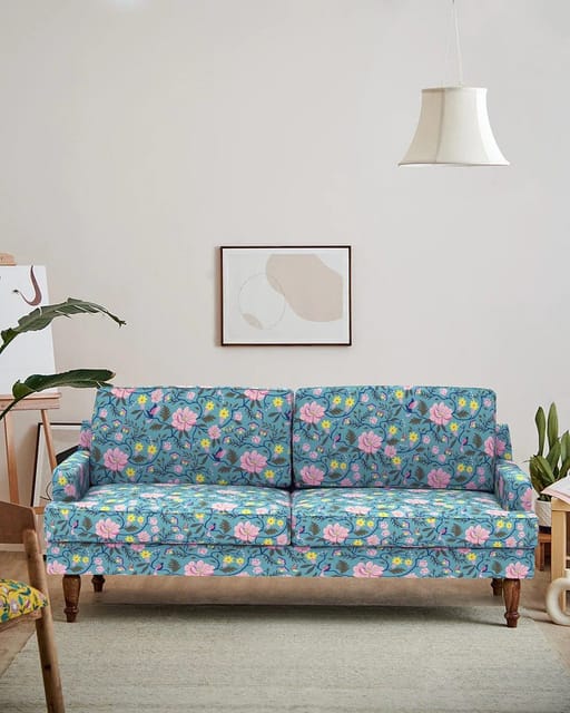 Nawab Couch - Spring Bloom Teal