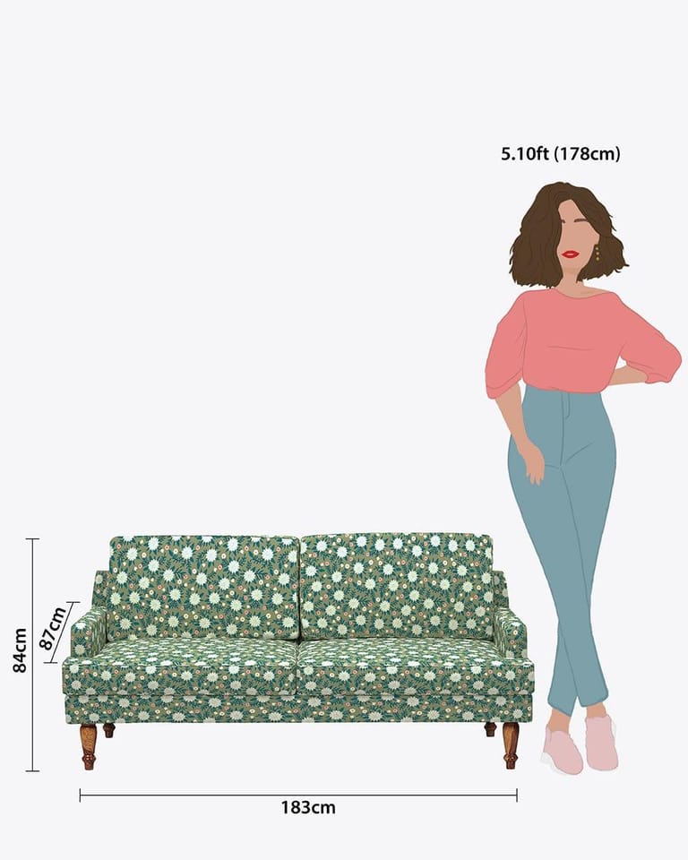 Nawab Couch - Marigold Green - Image 6