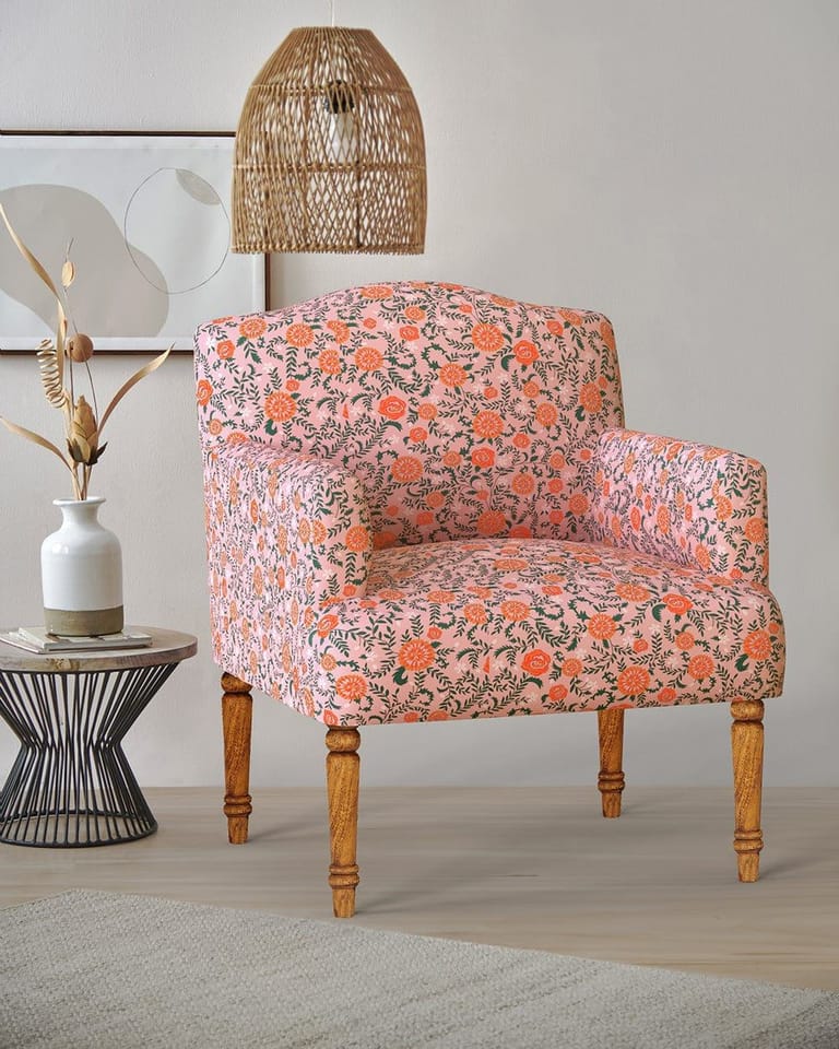 Nawaab Arm Chair - Peach