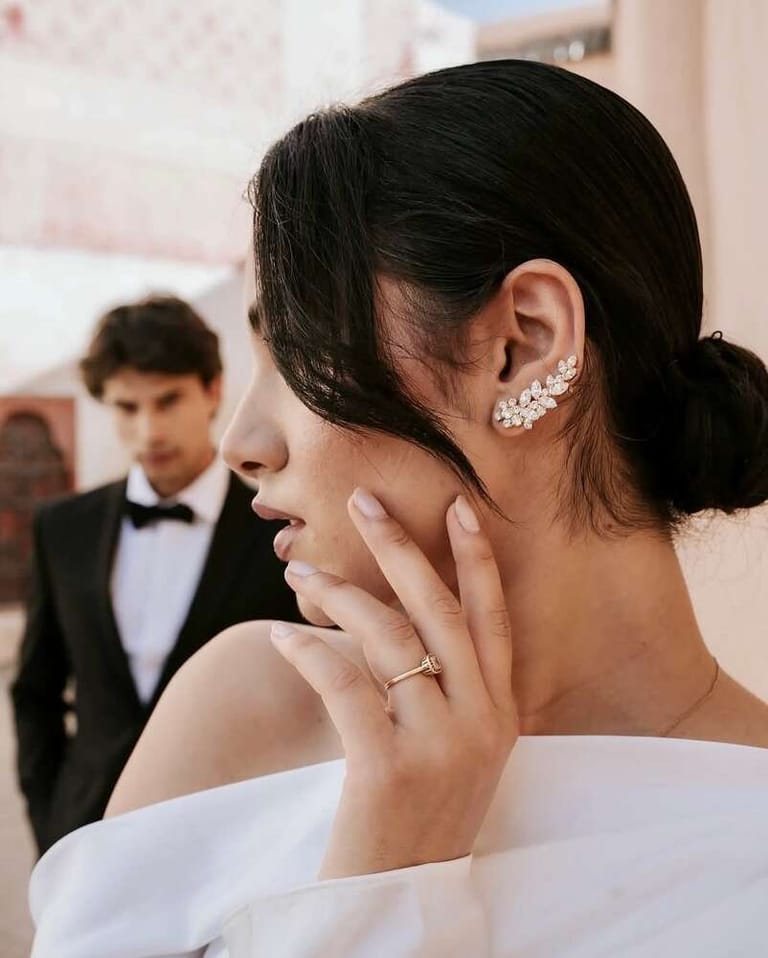 Stay Together Ear Cuff Earrings Crystal Rhodium - Image 2
