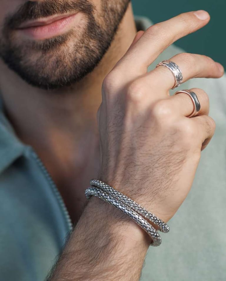 Men´s Snake Chain Bracelet Rhodium - Image 2