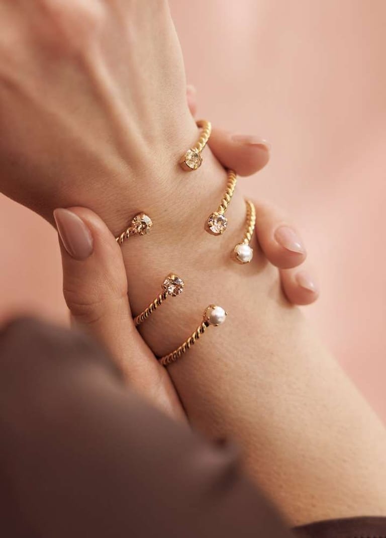 Mini Twist Bracelet Pearl Rhodium - Image 2