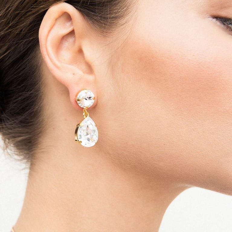 Classic Drop Earrings Crystal - Image 2