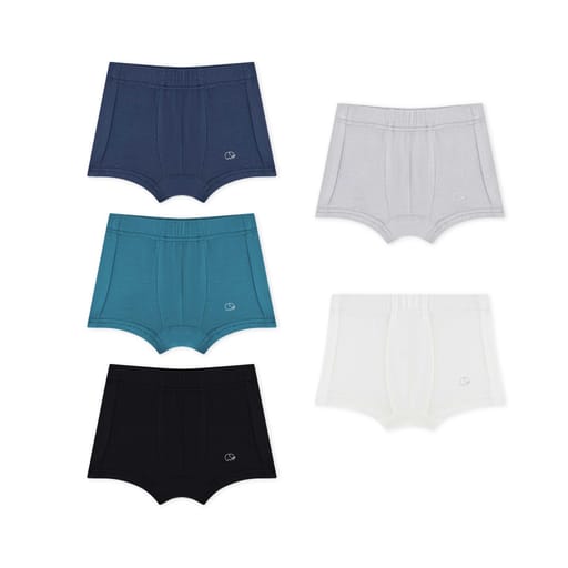 Boys Boxer Brief Underwear Set Of 3- Green/Grey/Navy