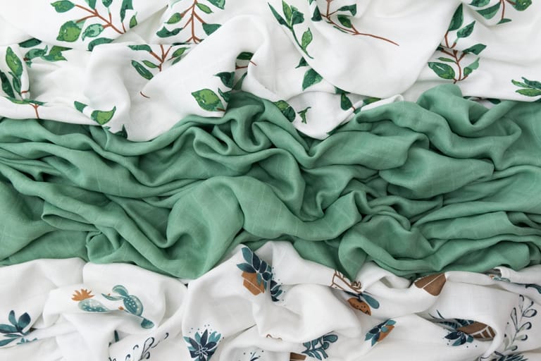 Set of 3 Organic Bamboo Swaddle- Green Planet - Image 3