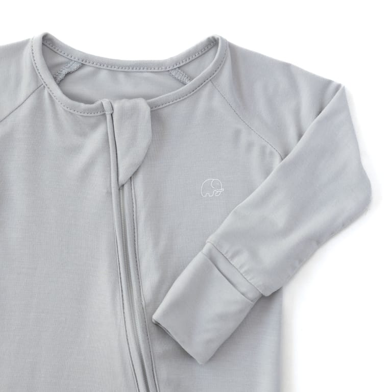 Organic Zipper Romper - Cloudy Grey - Image 3