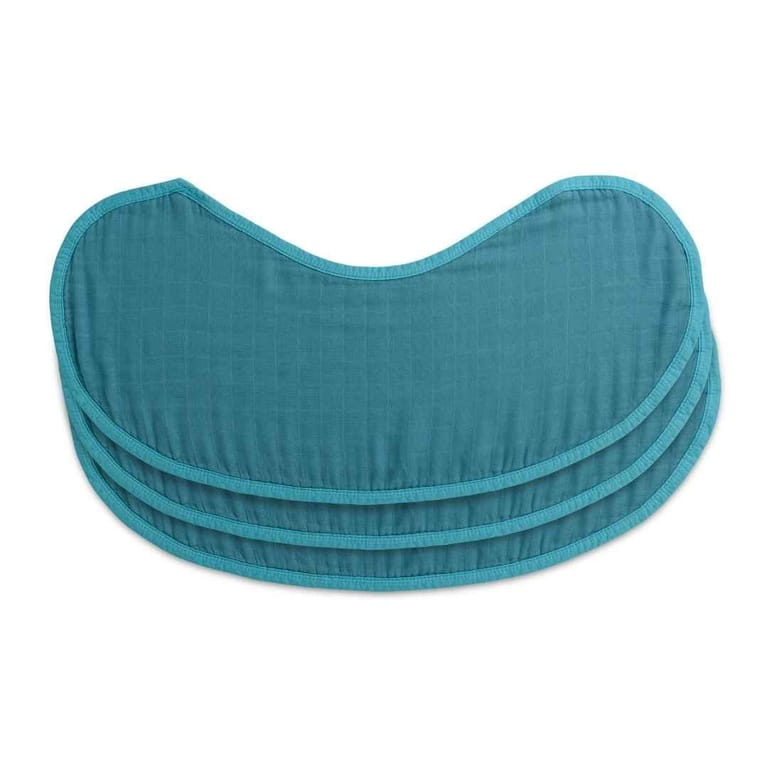 Set of 3 Organic Bamboo Burp & Bib Cloth - Emerald Blue - Image 1