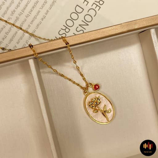 Red Bloom Pendant | Stainless Steel