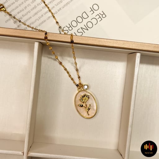 White Bloom Pendant | Stainless Steel