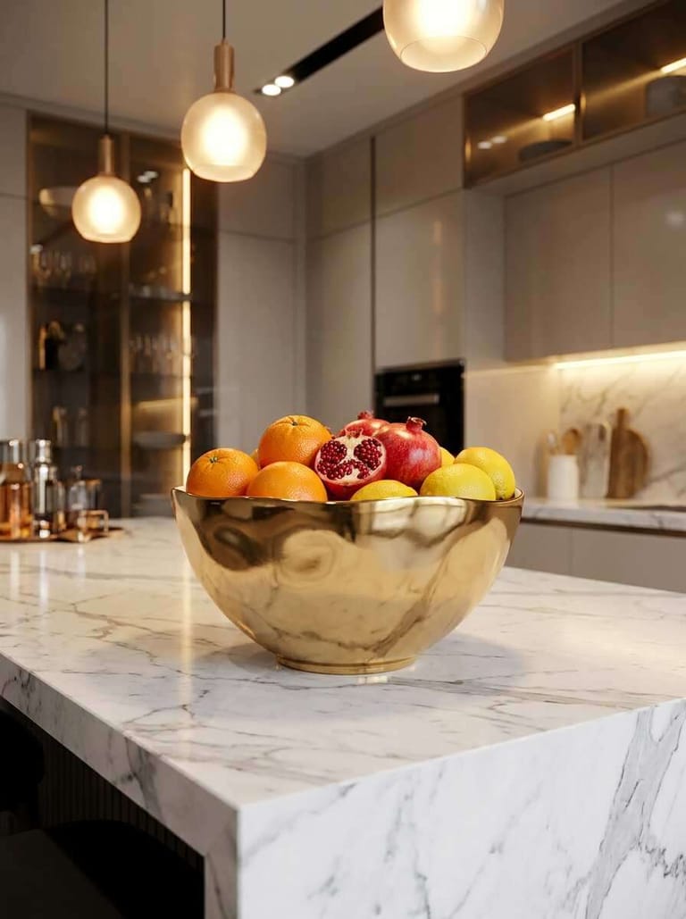Moonlight White and Gold Extra Large Bowl - Image 2