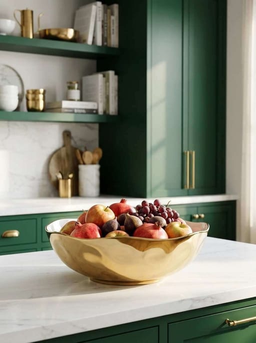 Moonlight White and Gold Wide Bowl